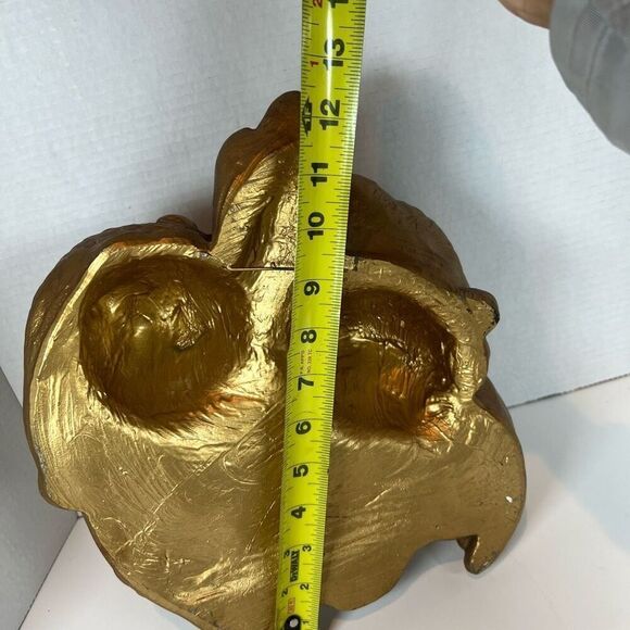 Antique 3D Cherub Angels Plaster Chippy Gold Baroque Heavy Vintage Wall Art - Picture 7 of 8